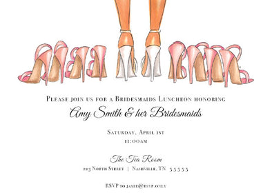 "Bridesmaids" horiz. invitations