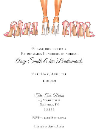 "Bridesmaids" vert. invitations