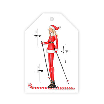 "Ski Santa" medium gift tags